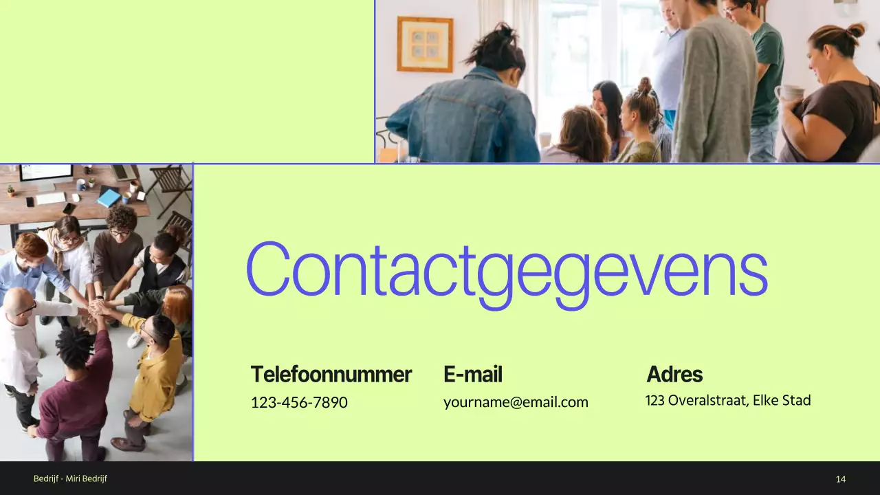 Blue and Green Minimal Bedrijfsprofiel Introductie van het bedrijf