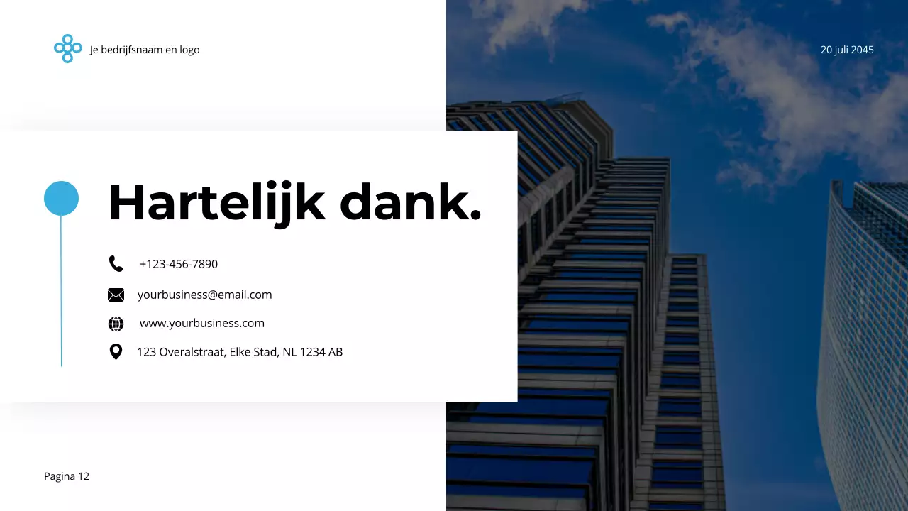 Blauw en Wit Eenvoudig Minimalistisch Bedrijf