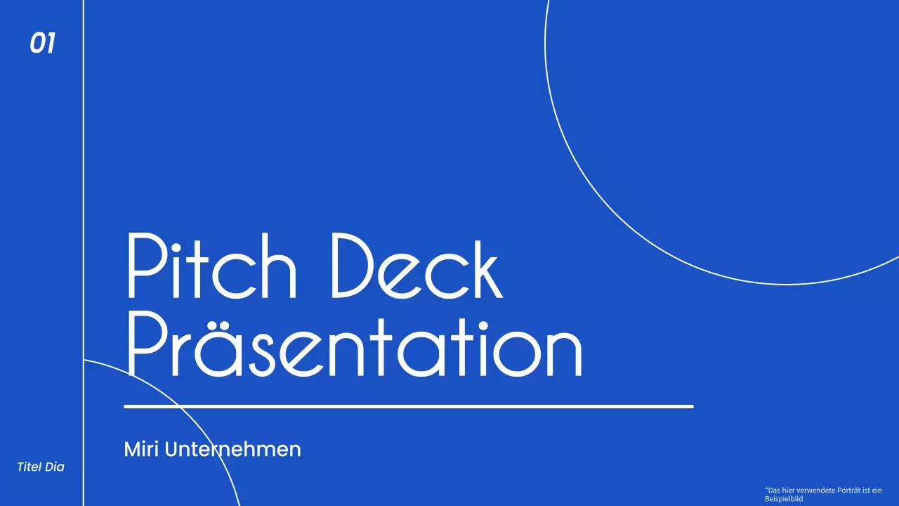 Blaue und weiße minimalistische Business-Pitch-Strategie