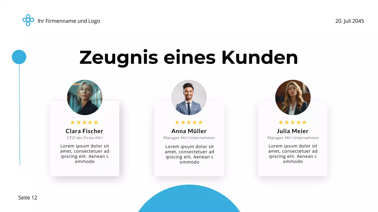 Blau und Weiß Einfach und Minimal Business