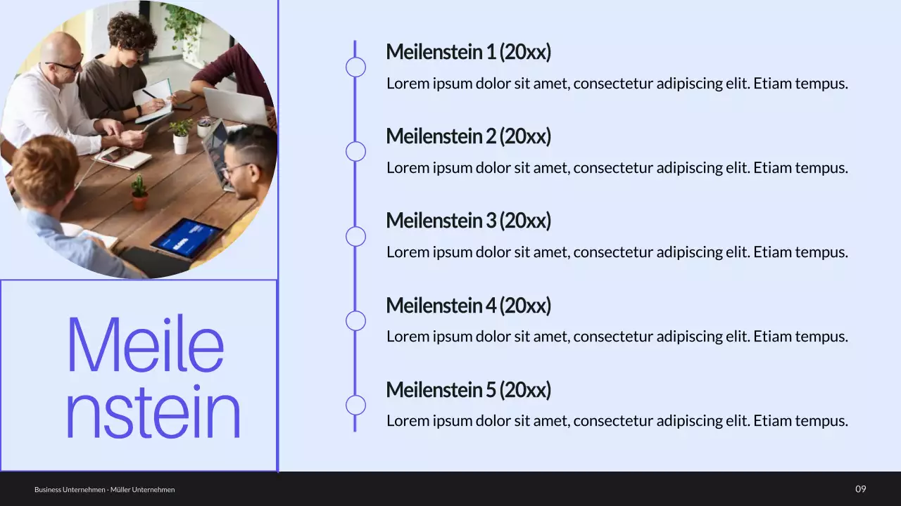 Blue and Green Minimal Business Profile Unternehmensvorstellung