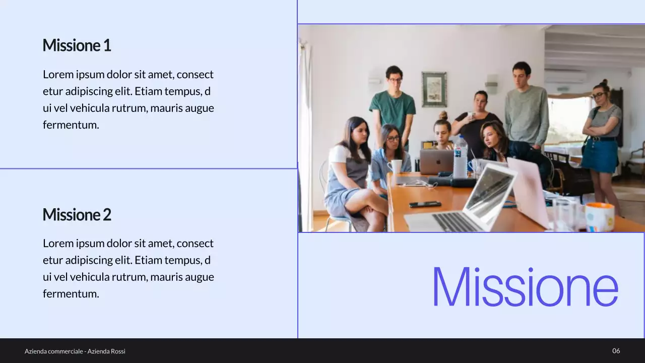 Profilo aziendale minimo blu e verde Introduzione dell'azienda