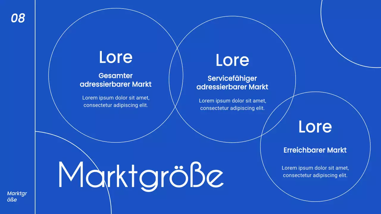 Blaue und weiße minimalistische Business-Pitch-Strategie