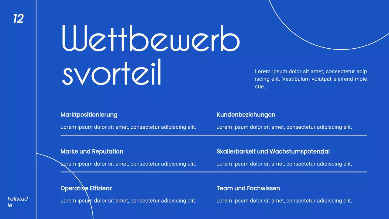 Blaue und weiße minimalistische Business-Pitch-Strategie