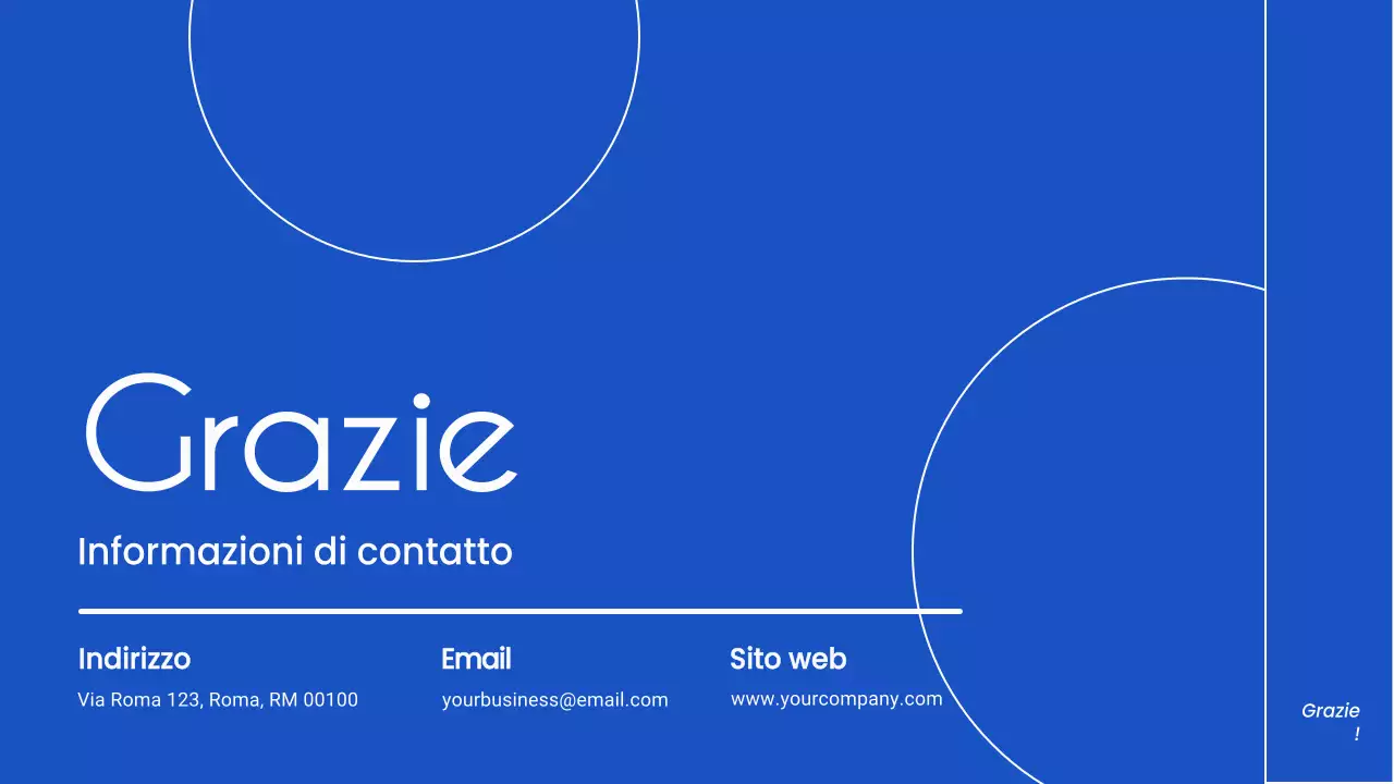 Strategia di presentazione aziendale minimalista in bianco e blu