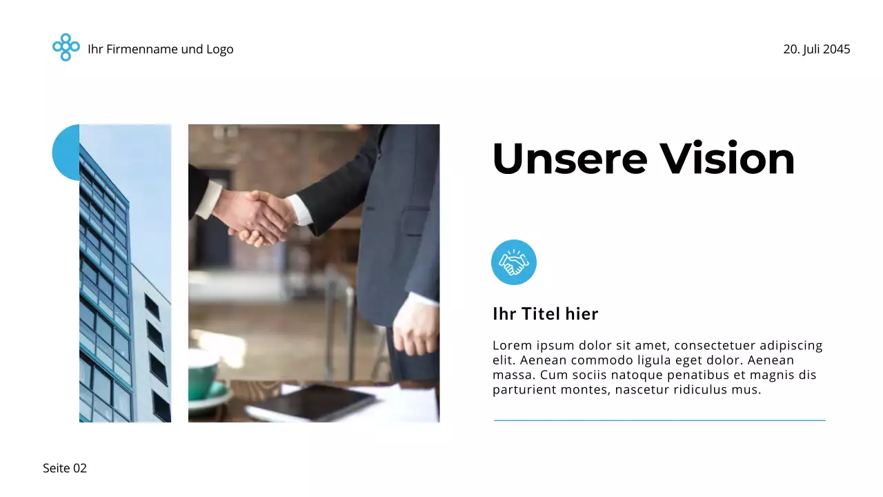 Blau und Weiß Einfach und Minimal Business