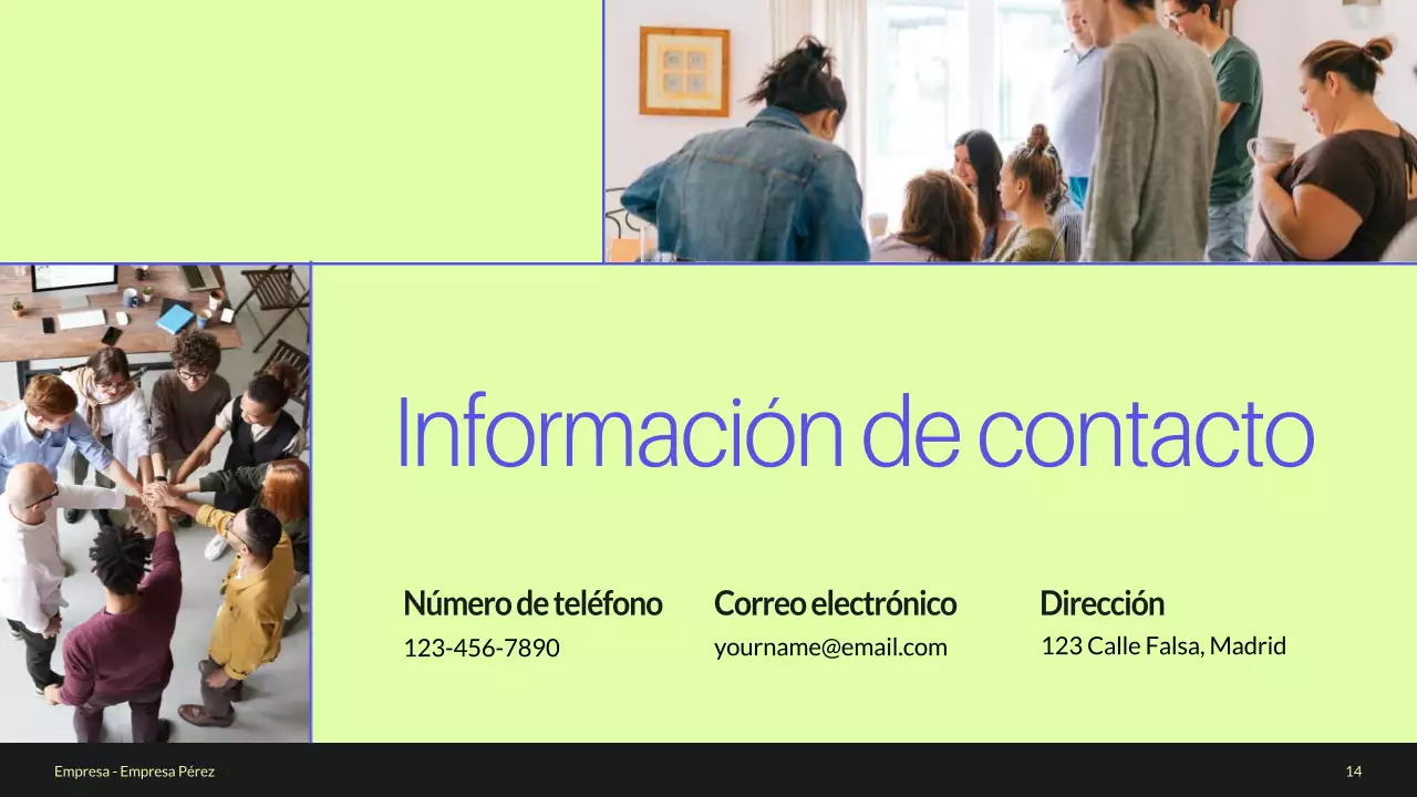 Blue and Green Minimal Perfil de empresa Presentación de la empresa