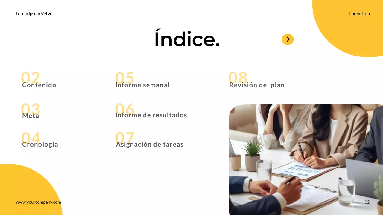 Amarillo y gris Notas de equipo de marketing modernas y sencillas