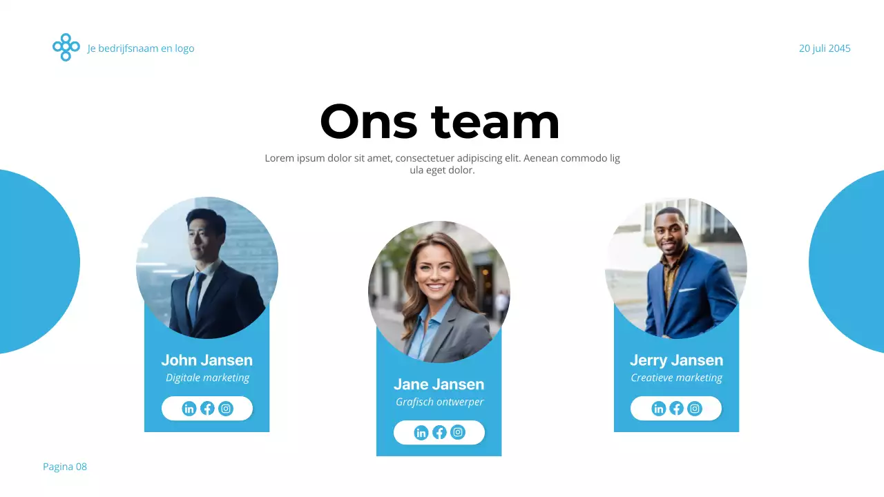 Blauw en Wit Eenvoudig Minimalistisch Bedrijf