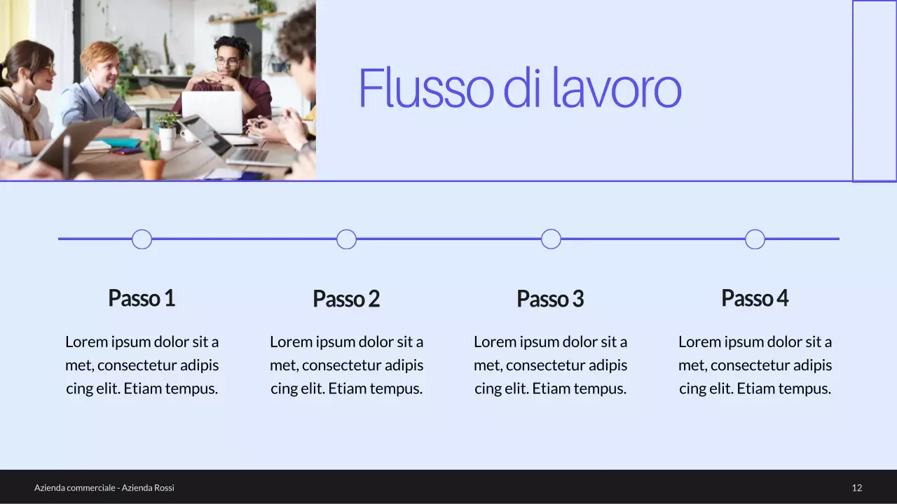 Profilo aziendale minimo blu e verde Introduzione dell'azienda