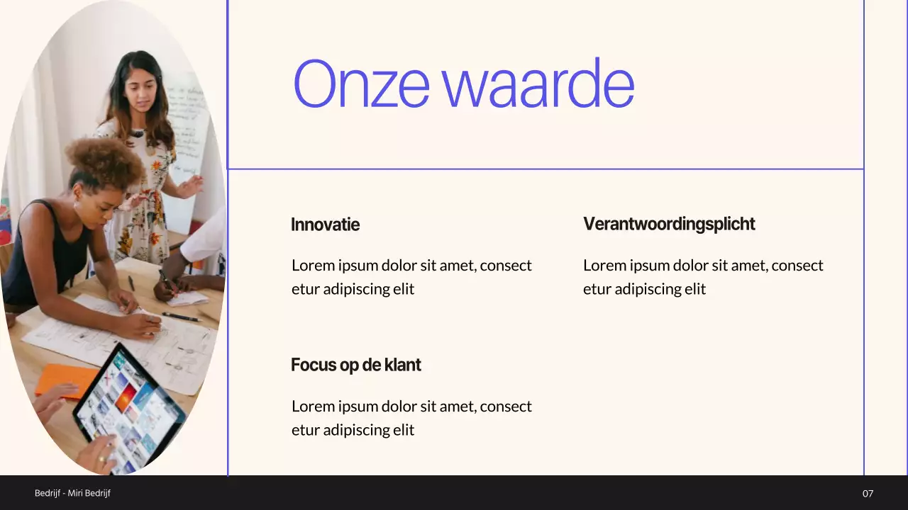 Blue and Green Minimal Bedrijfsprofiel Introductie van het bedrijf