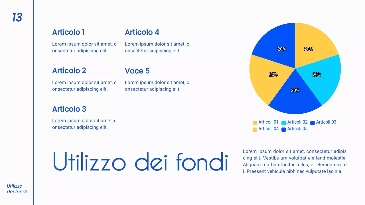 Strategia di presentazione aziendale minimalista in bianco e blu