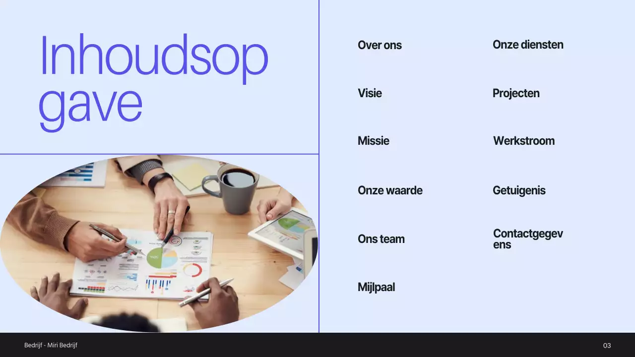 Blue and Green Minimal Bedrijfsprofiel Introductie van het bedrijf