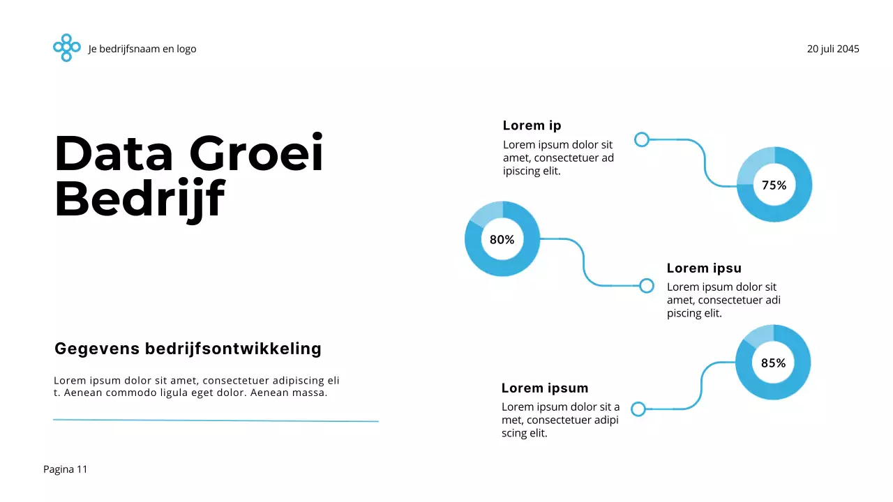 Blauw en Wit Eenvoudig Minimalistisch Bedrijf