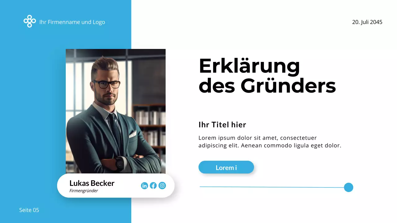 Blau und Weiß Einfach und Minimal Business