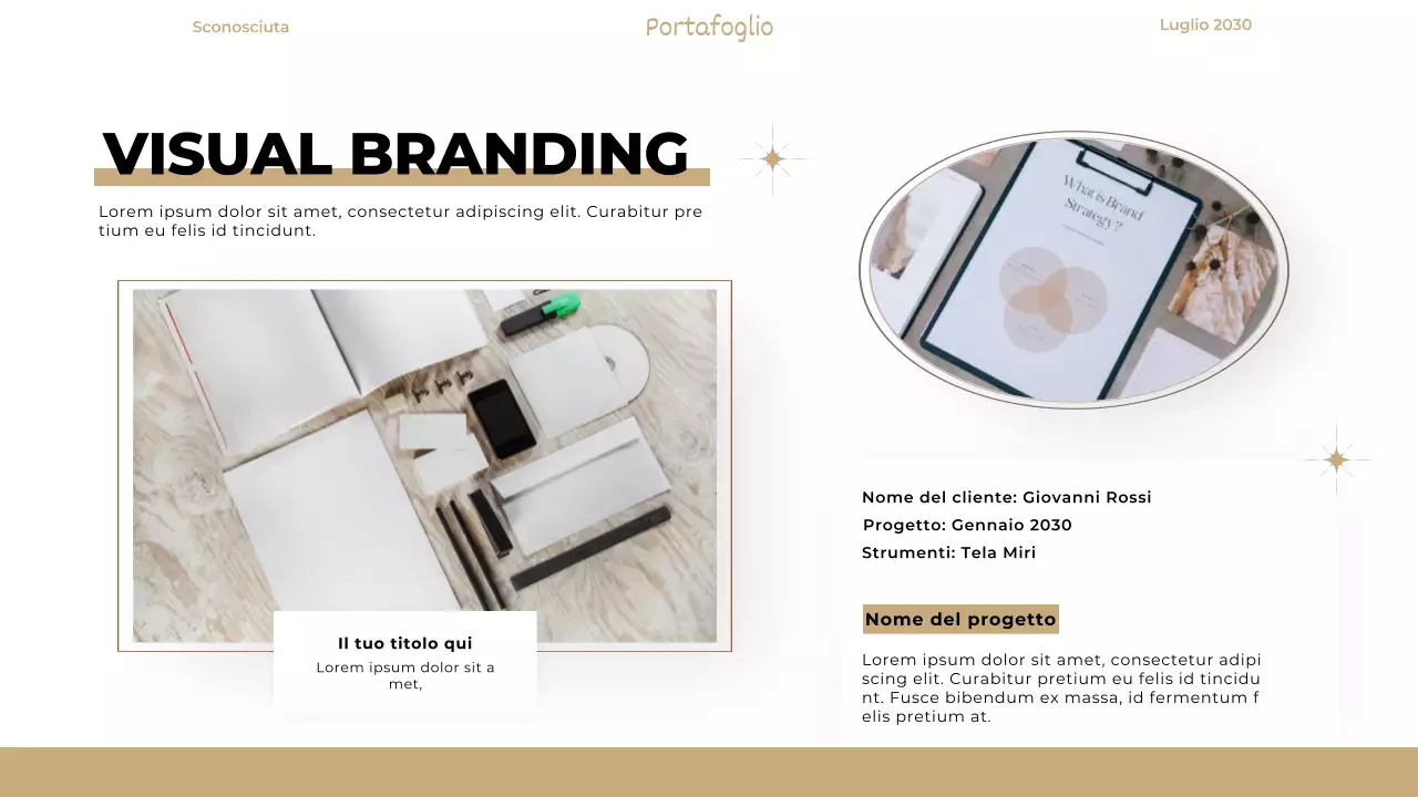 Beige Portafoglio elegante e moderno del designer