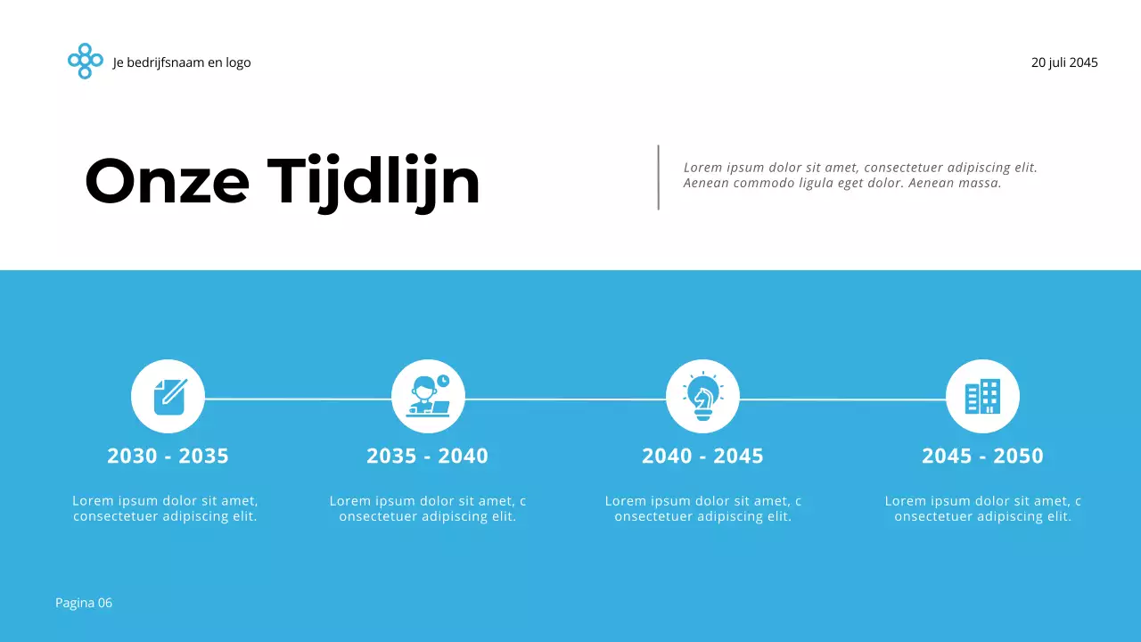 Blauw en Wit Eenvoudig Minimalistisch Bedrijf