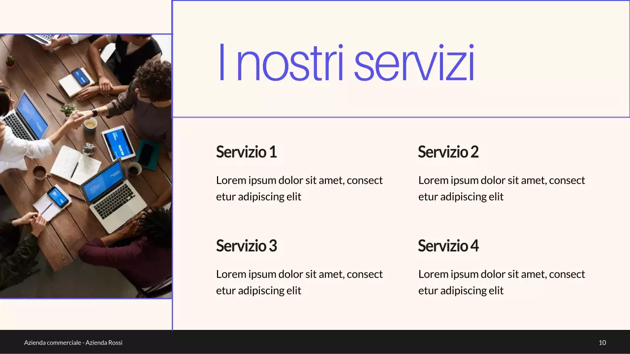 Profilo aziendale minimo blu e verde Introduzione dell'azienda