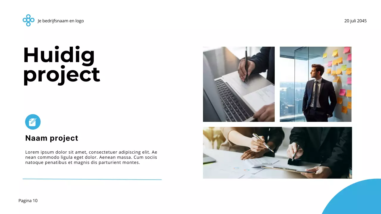 Blauw en Wit Eenvoudig Minimalistisch Bedrijf