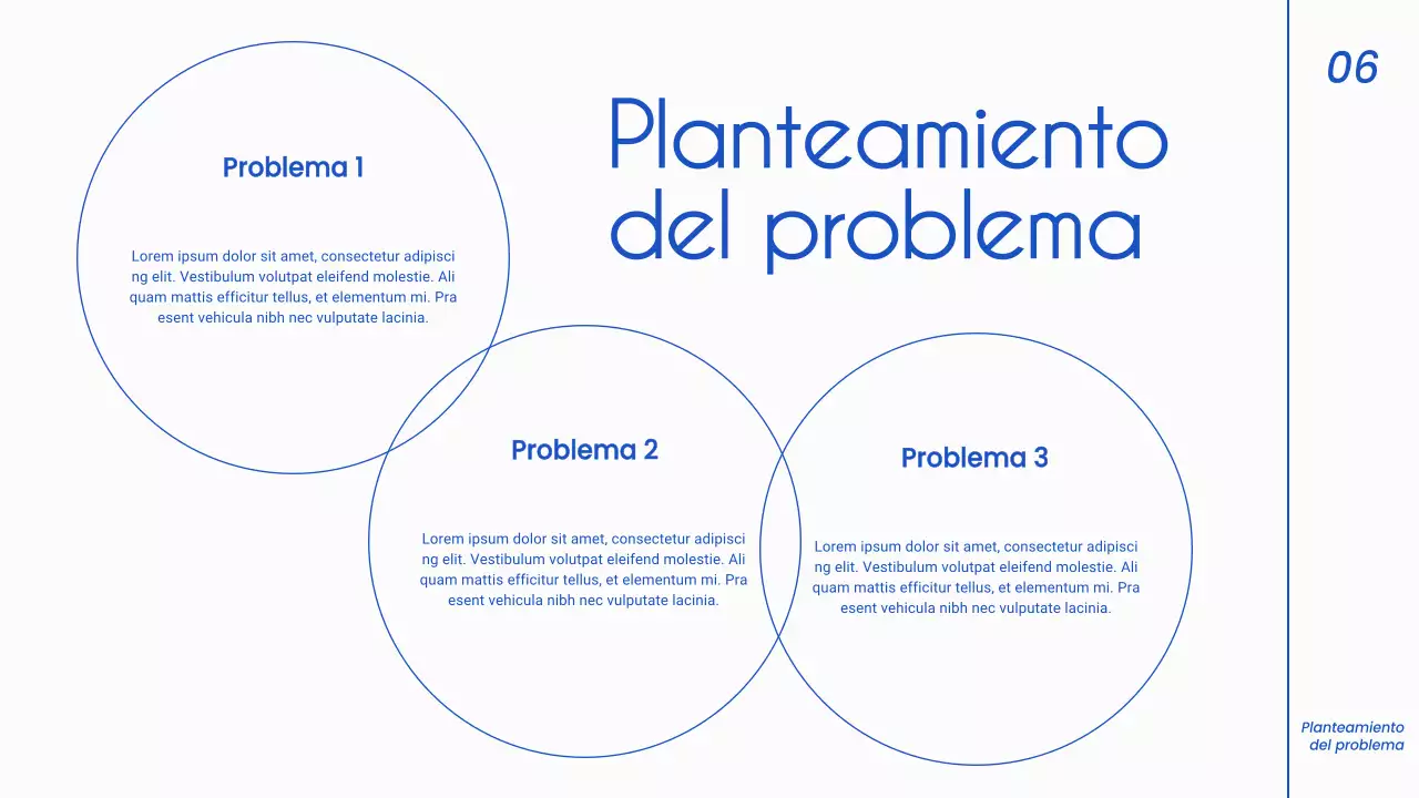Estrategia minimalista de presentación de negocios en blanco y azul