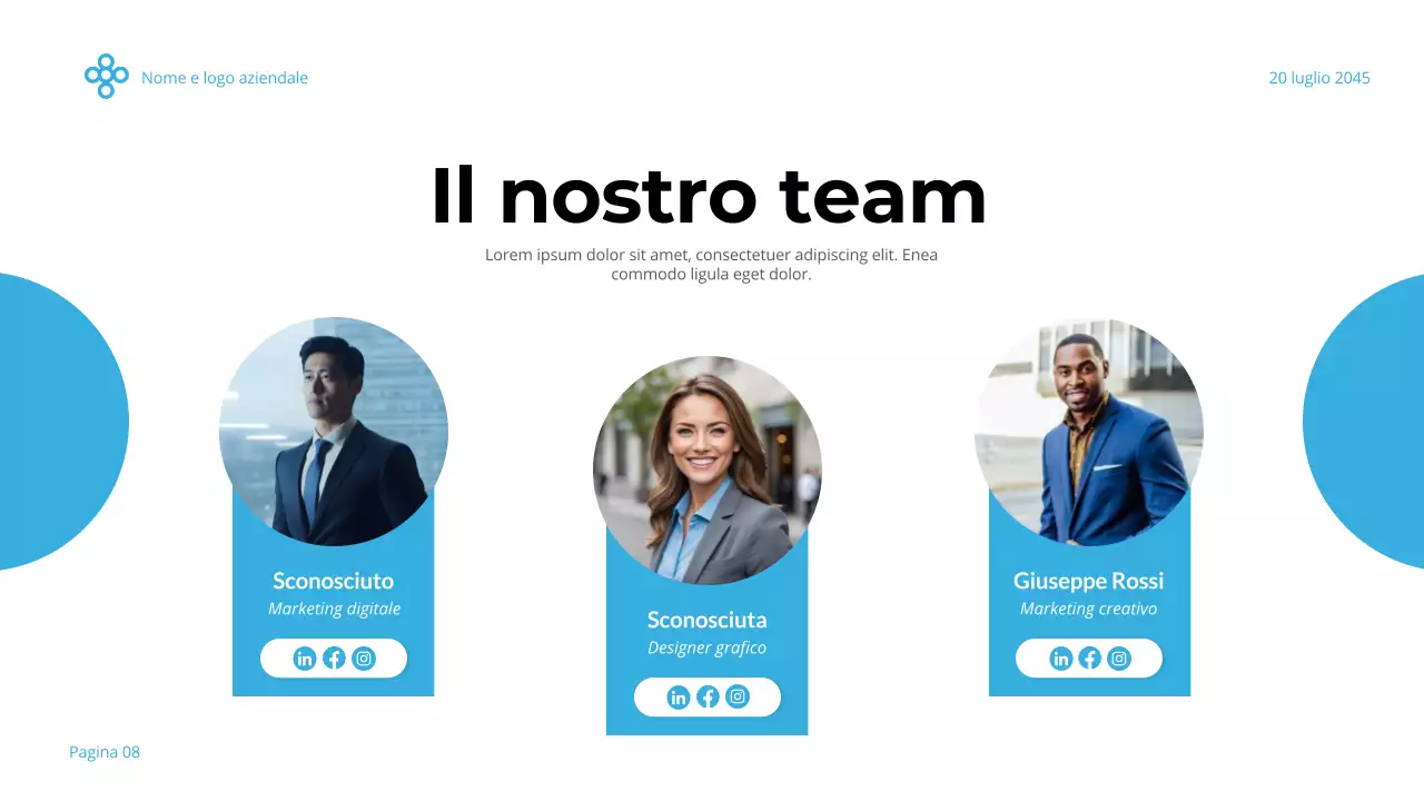 Blu e bianco, semplice e minimalista