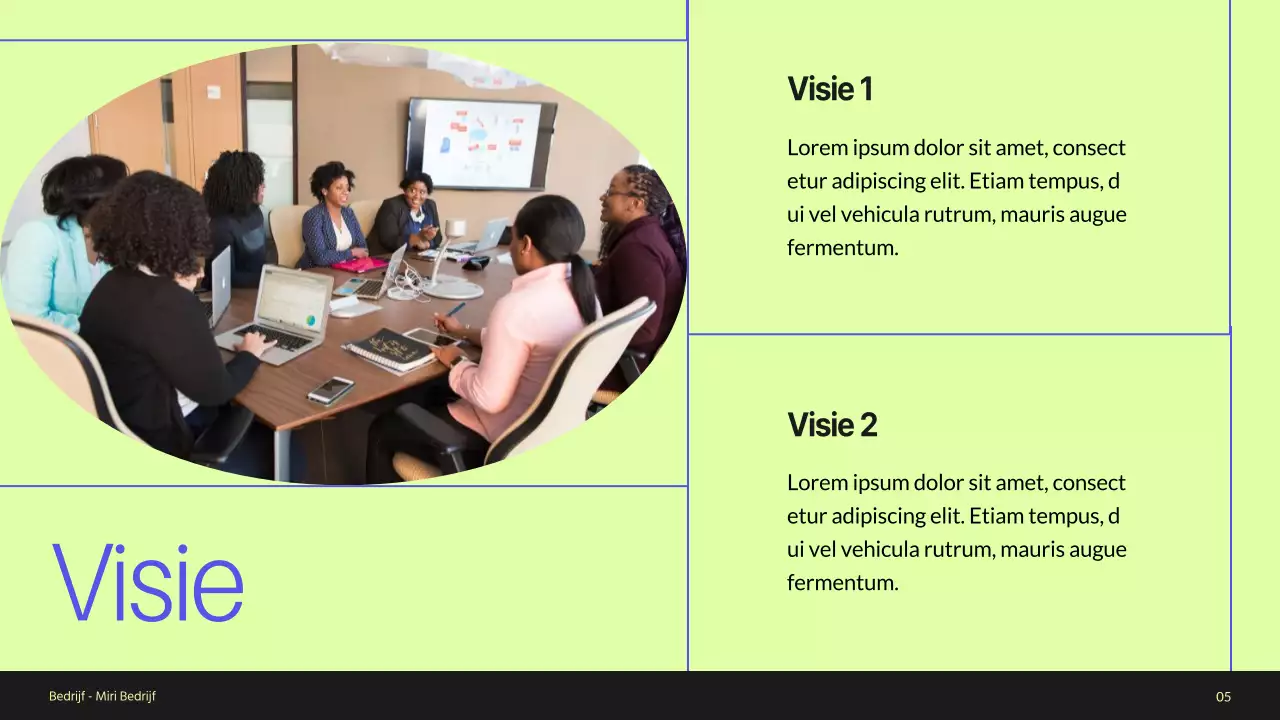 Blue and Green Minimal Bedrijfsprofiel Introductie van het bedrijf