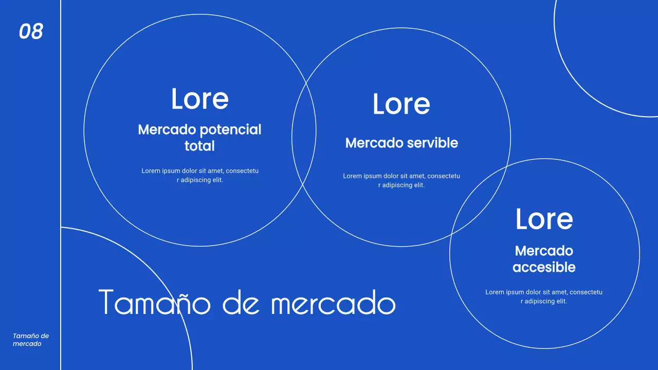 Estrategia minimalista de presentación de negocios en blanco y azul