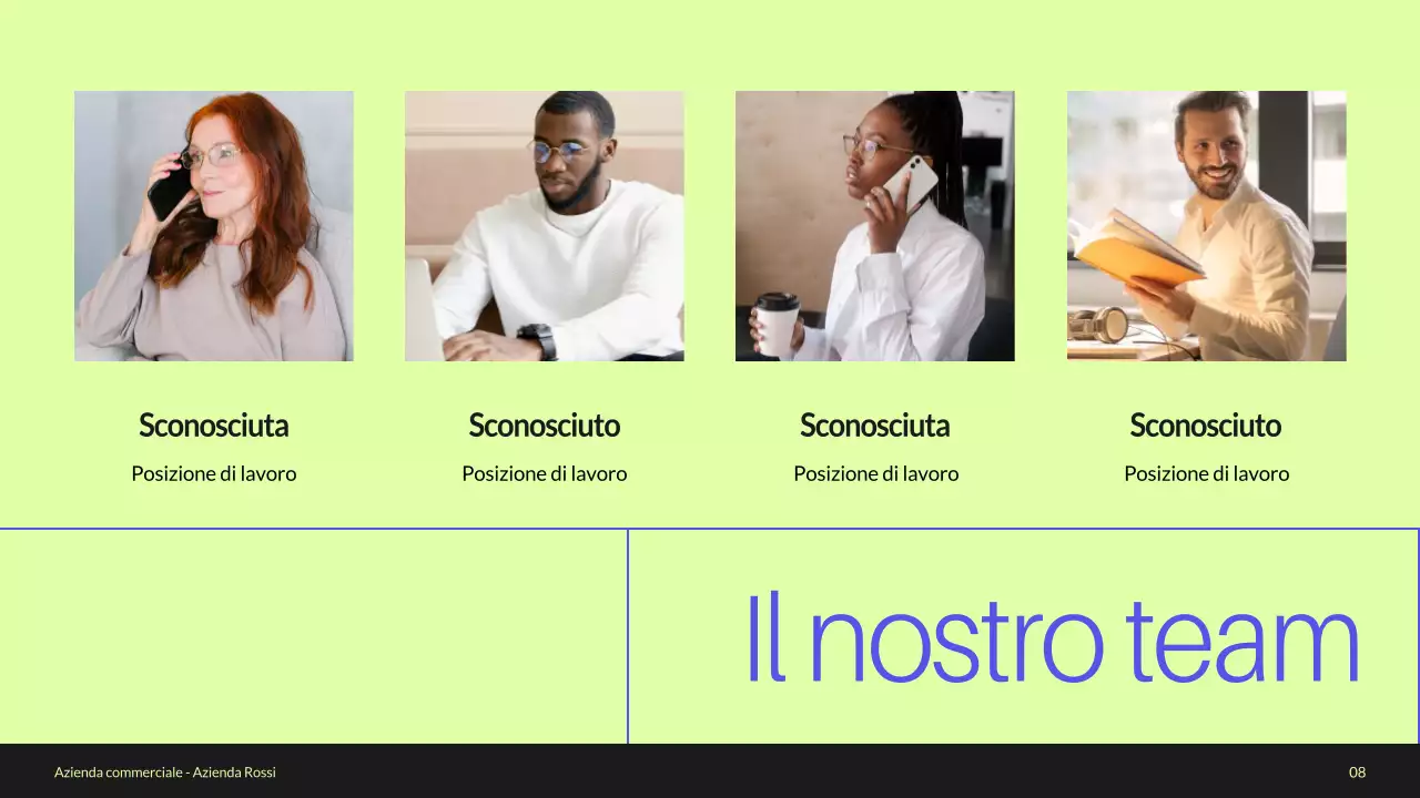 Profilo aziendale minimo blu e verde Introduzione dell'azienda