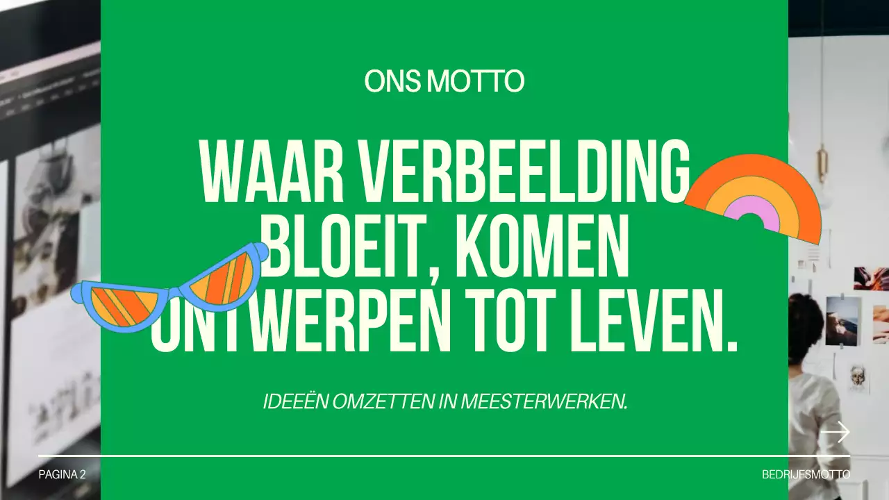 Green and White Creative Design Studio Introductie van het bedrijf