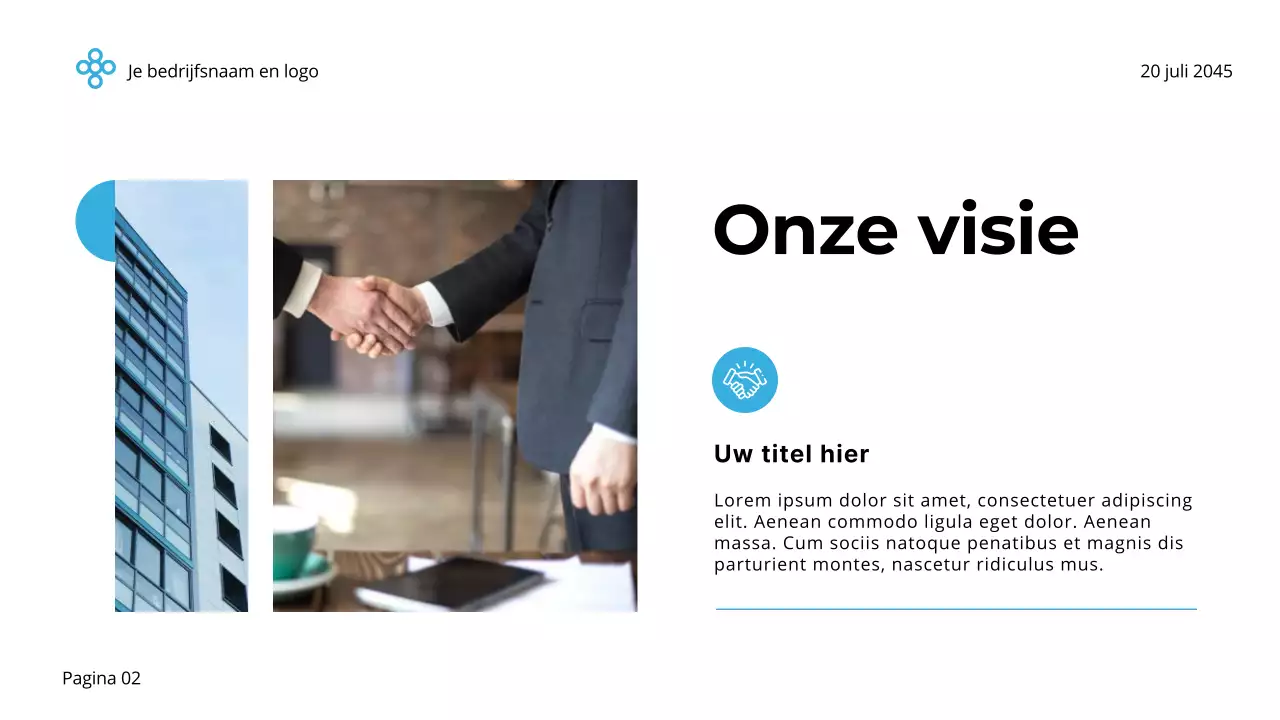 Blauw en Wit Eenvoudig Minimalistisch Bedrijf