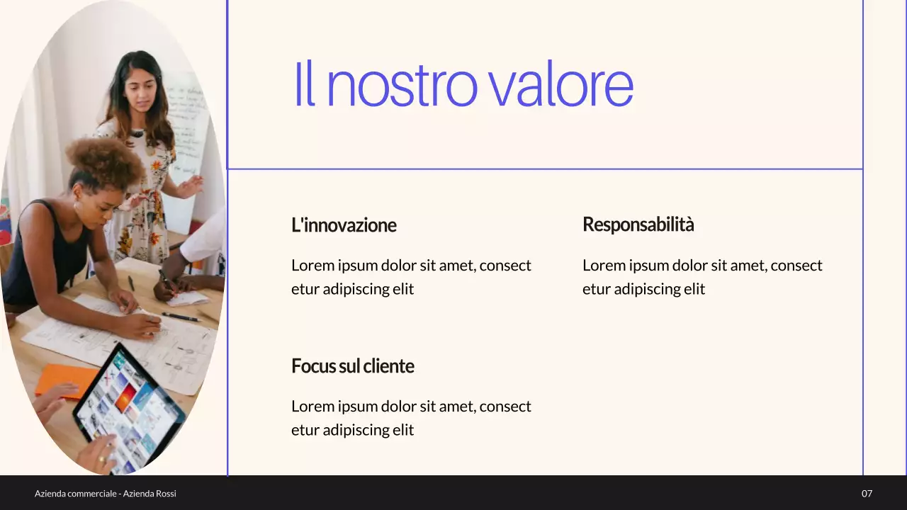 Profilo aziendale minimo blu e verde Introduzione dell'azienda