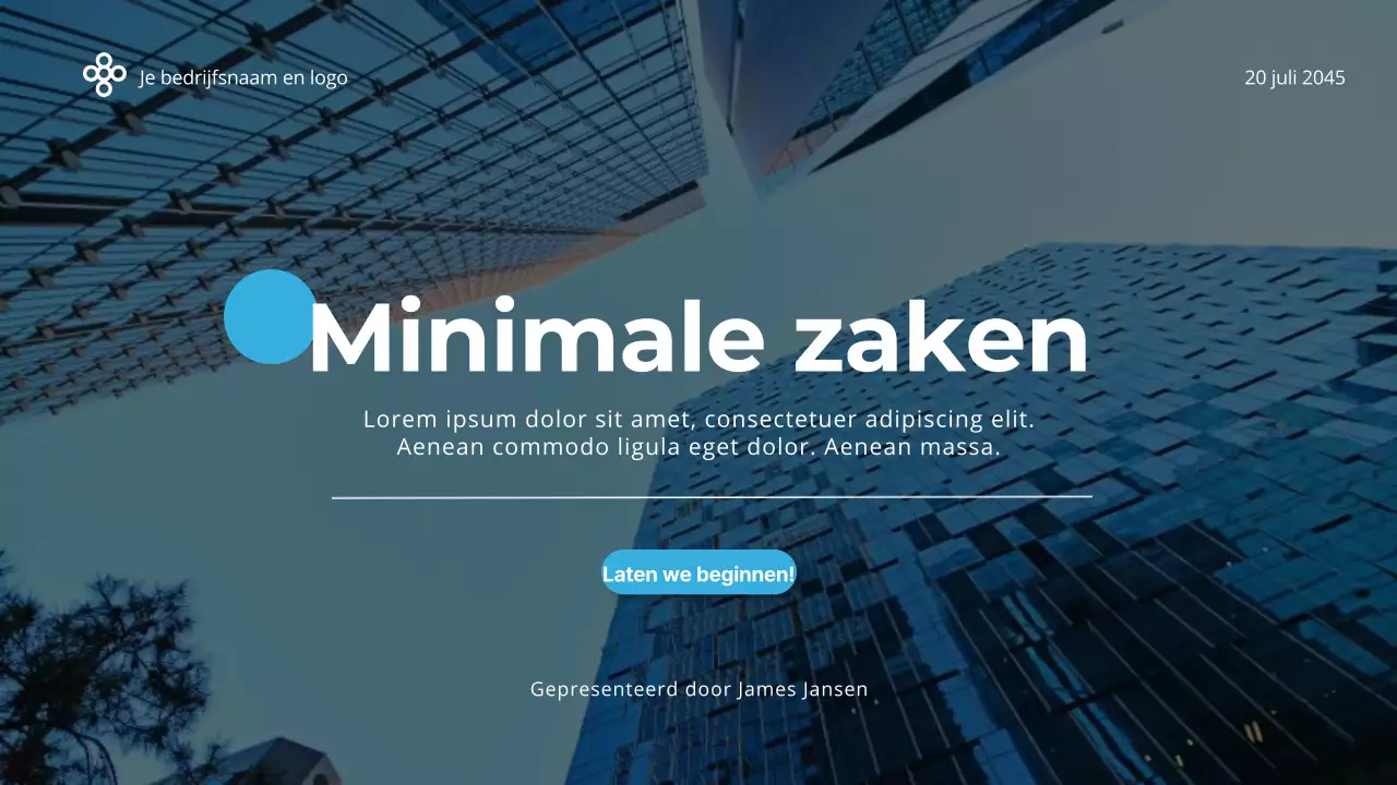 Blauw en Wit Eenvoudig Minimalistisch Bedrijf