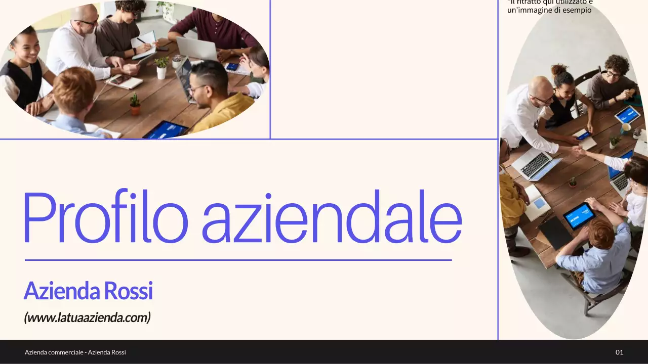 Profilo aziendale minimo blu e verde Introduzione dell'azienda