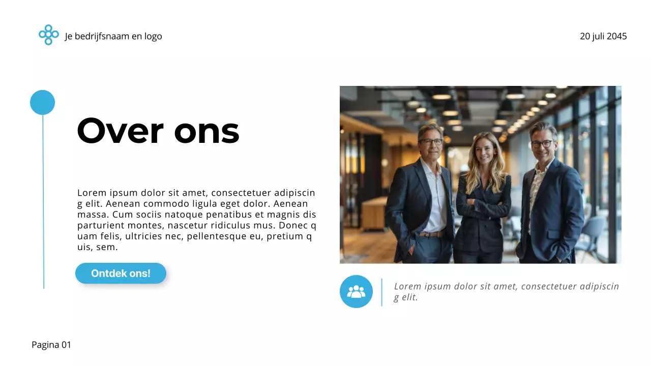 Blauw en Wit Eenvoudig Minimalistisch Bedrijf