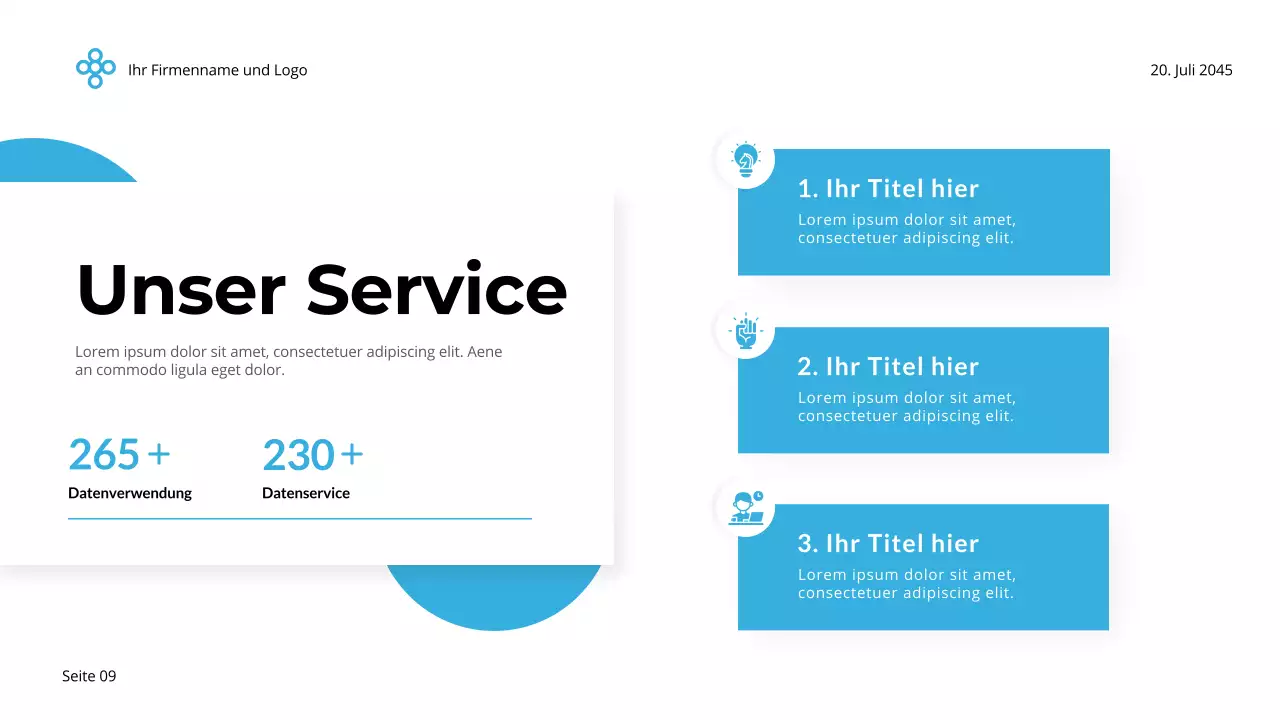 Blau und Weiß Einfach und Minimal Business