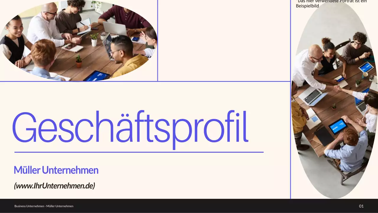 Blue and Green Minimal Business Profile Unternehmensvorstellung