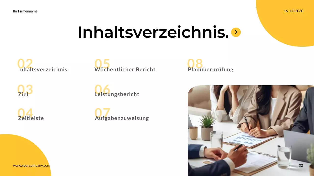 Gelbe und graue einfache moderne Marketing Team Notizen