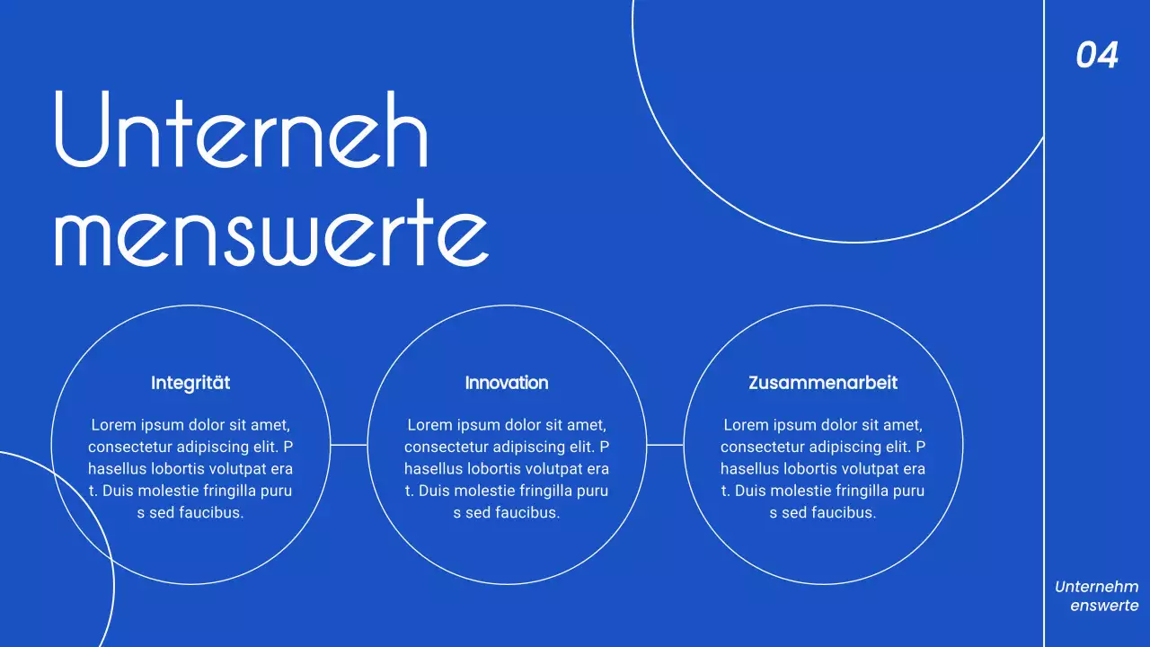 Blaue und weiße minimalistische Business-Pitch-Strategie