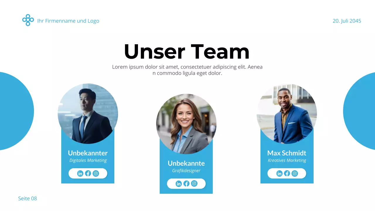 Blau und Weiß Einfach und Minimal Business