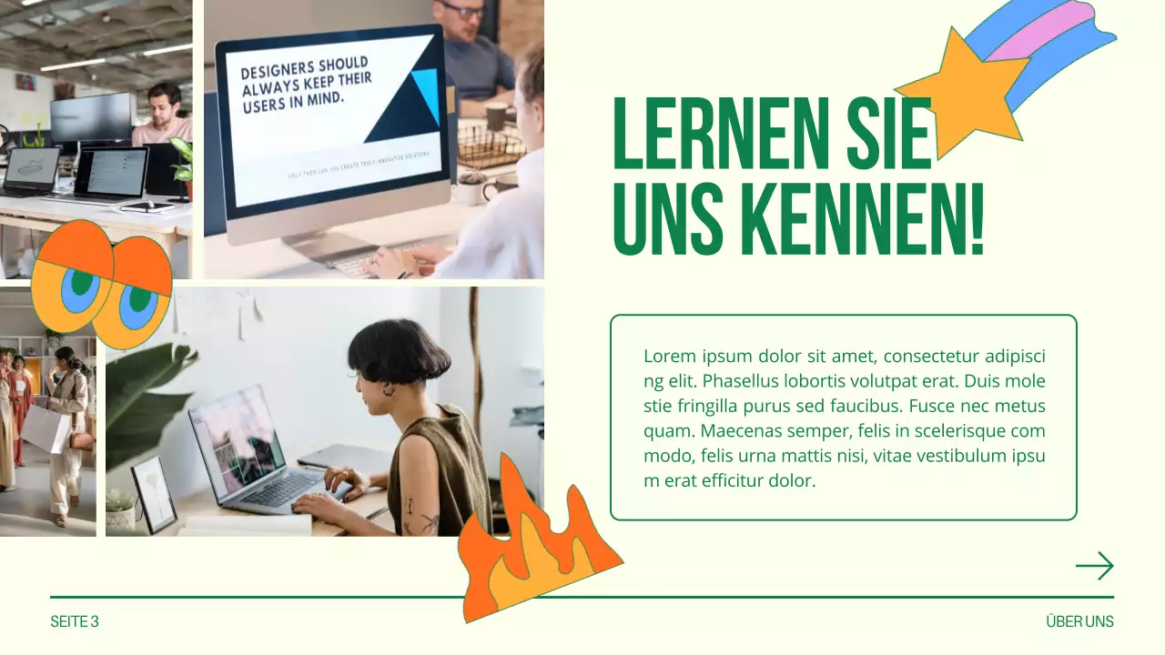 Green and White Creative Design Studio Einführung des Unternehmens