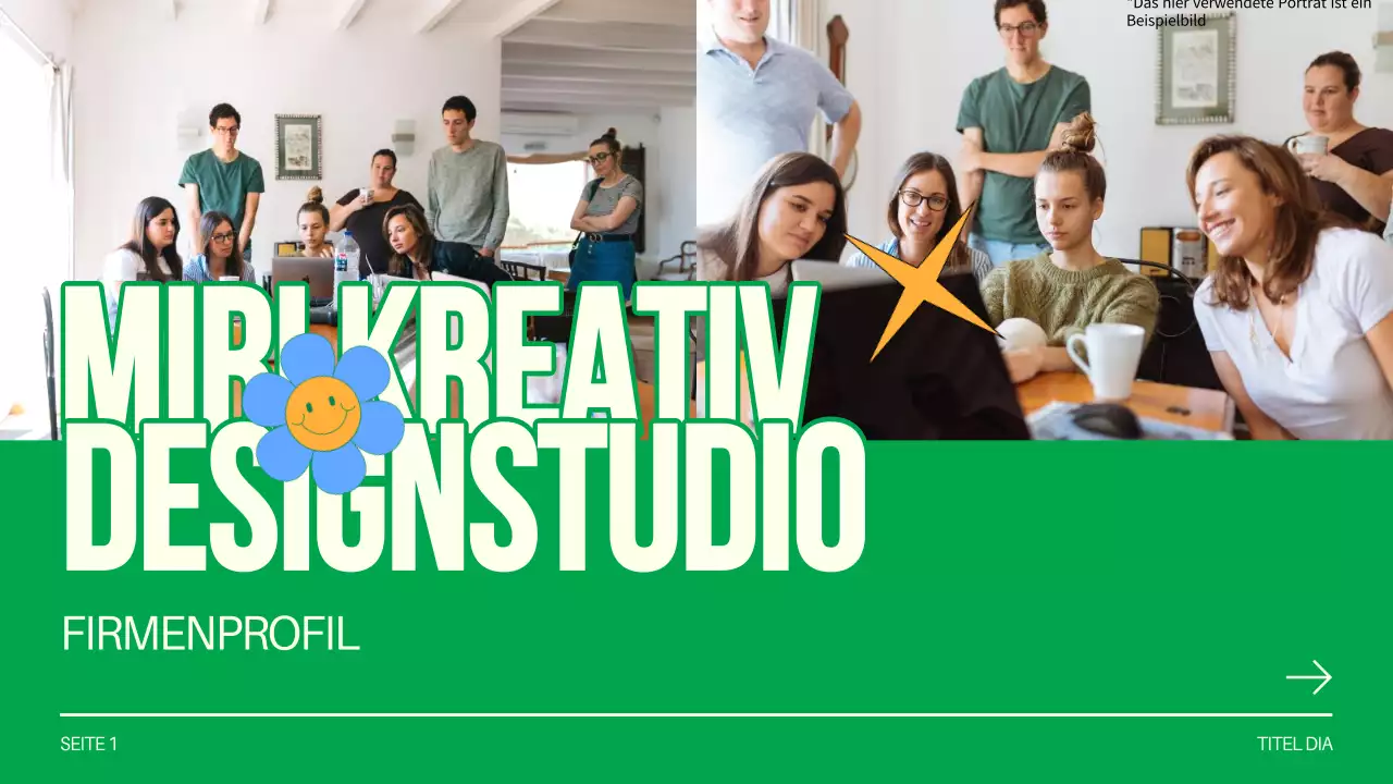 Green and White Creative Design Studio Einführung des Unternehmens