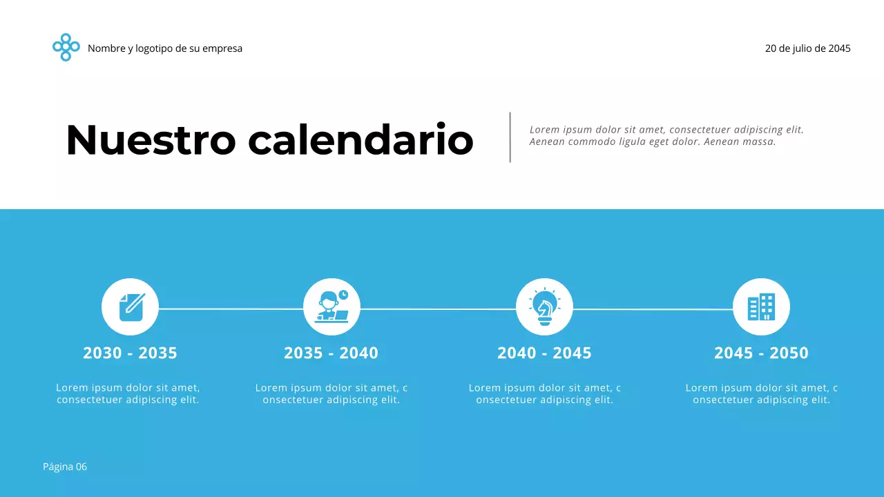 Negocio minimalista sencillo en azul y blanco