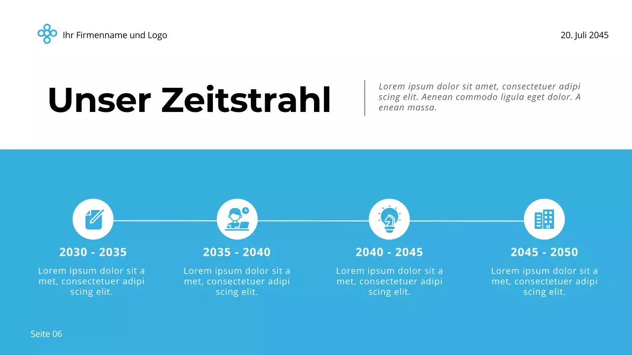 Blau und Weiß Einfach und Minimal Business