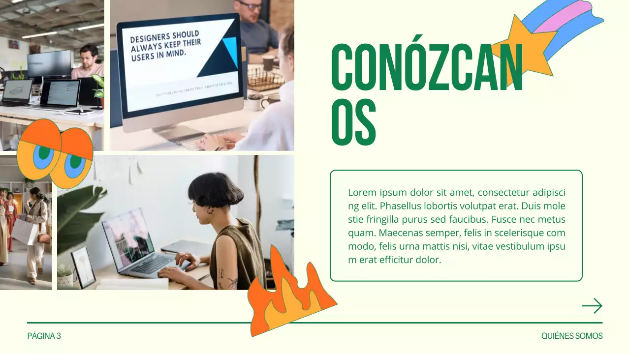 Green and White Creative Design Studio Presentación de la empresa