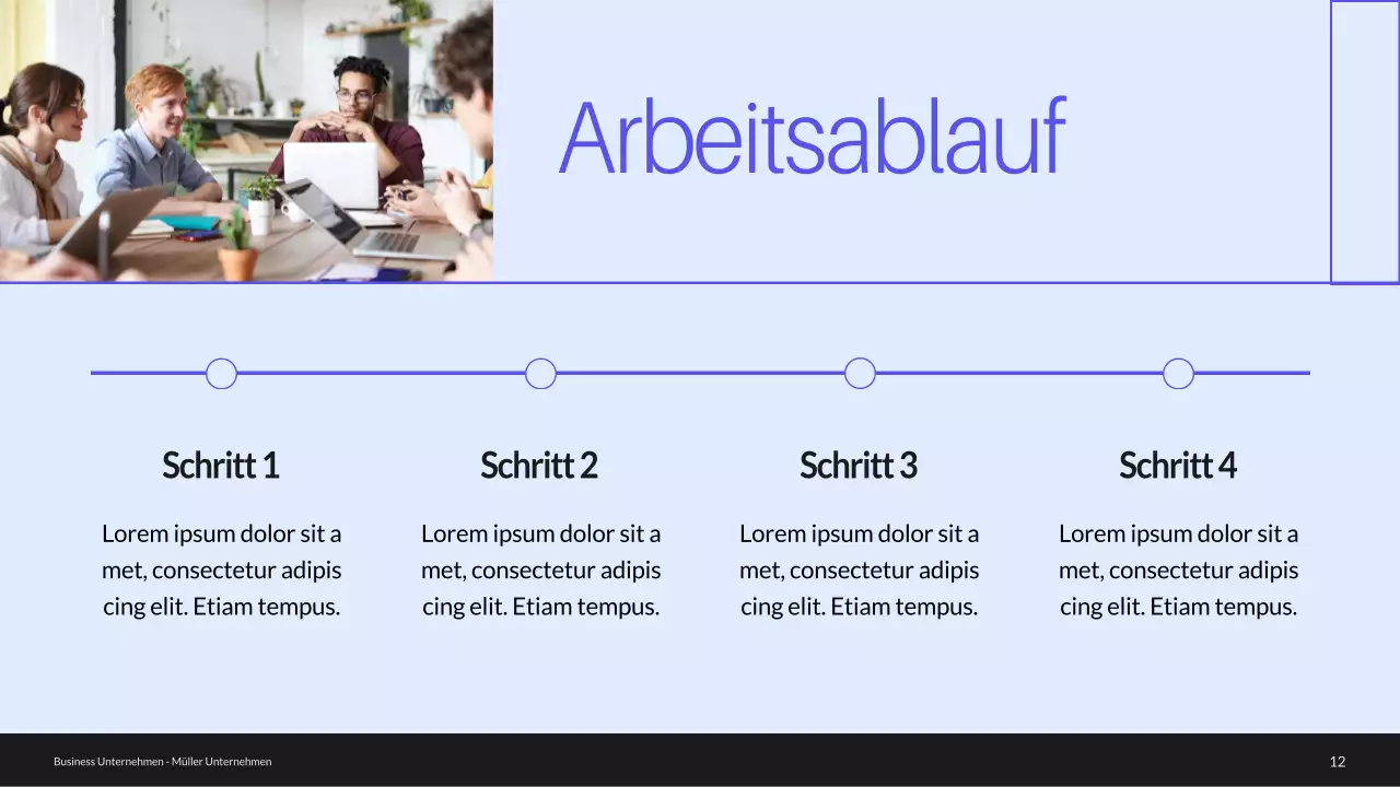 Blue and Green Minimal Business Profile Unternehmensvorstellung