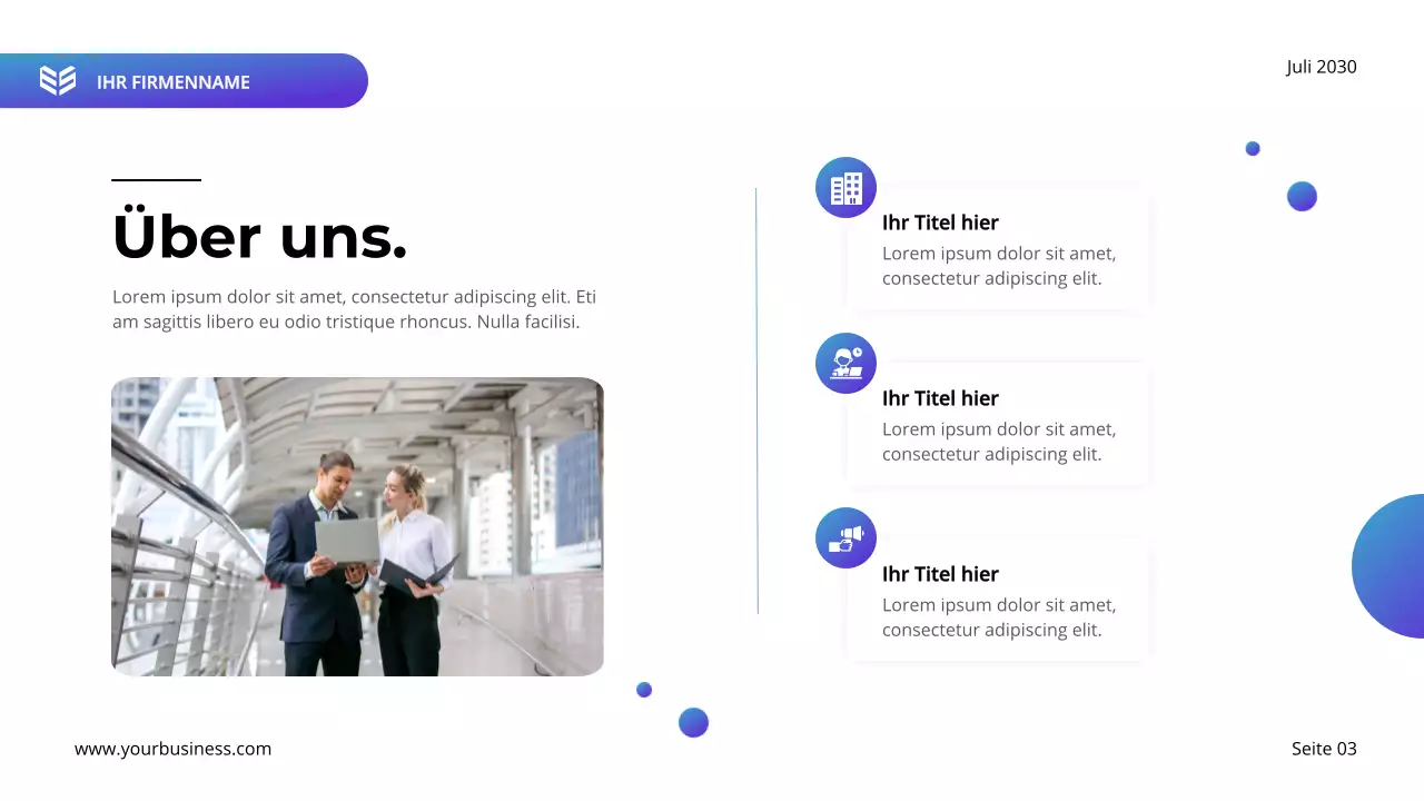 Lila und Blau Moderner Businessplan