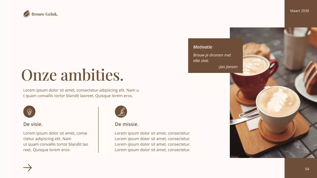 Bruine en witte eenvoudige klassieke coffeeshop inleiding