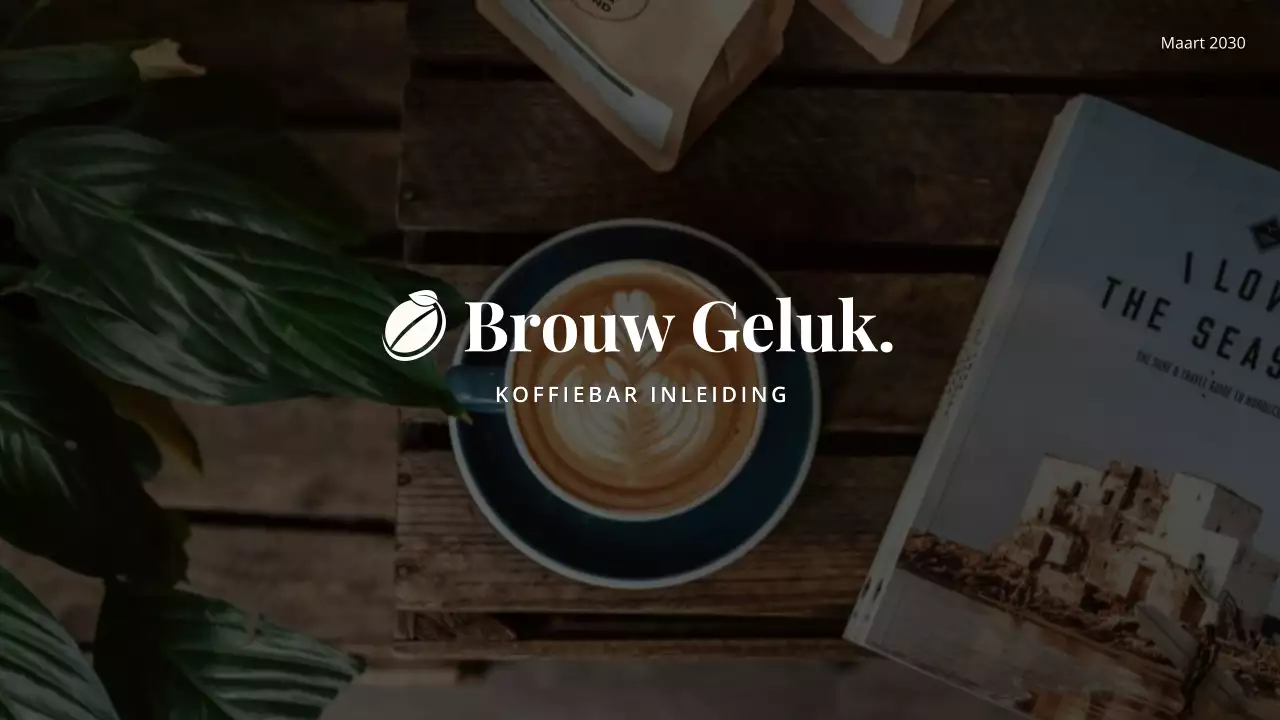 Bruine en witte eenvoudige klassieke coffeeshop inleiding