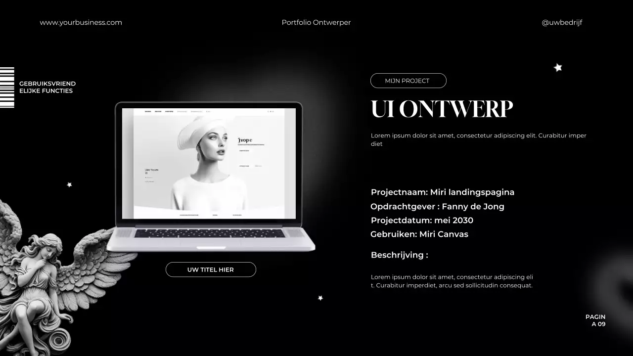 Zwart-wit Minimalistisch Elegant Portfolio Grafisch Ontwerper