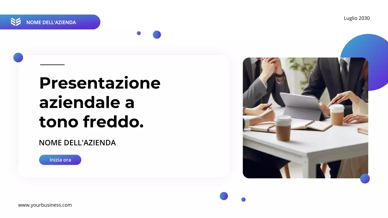 Piano aziendale moderno viola e blu